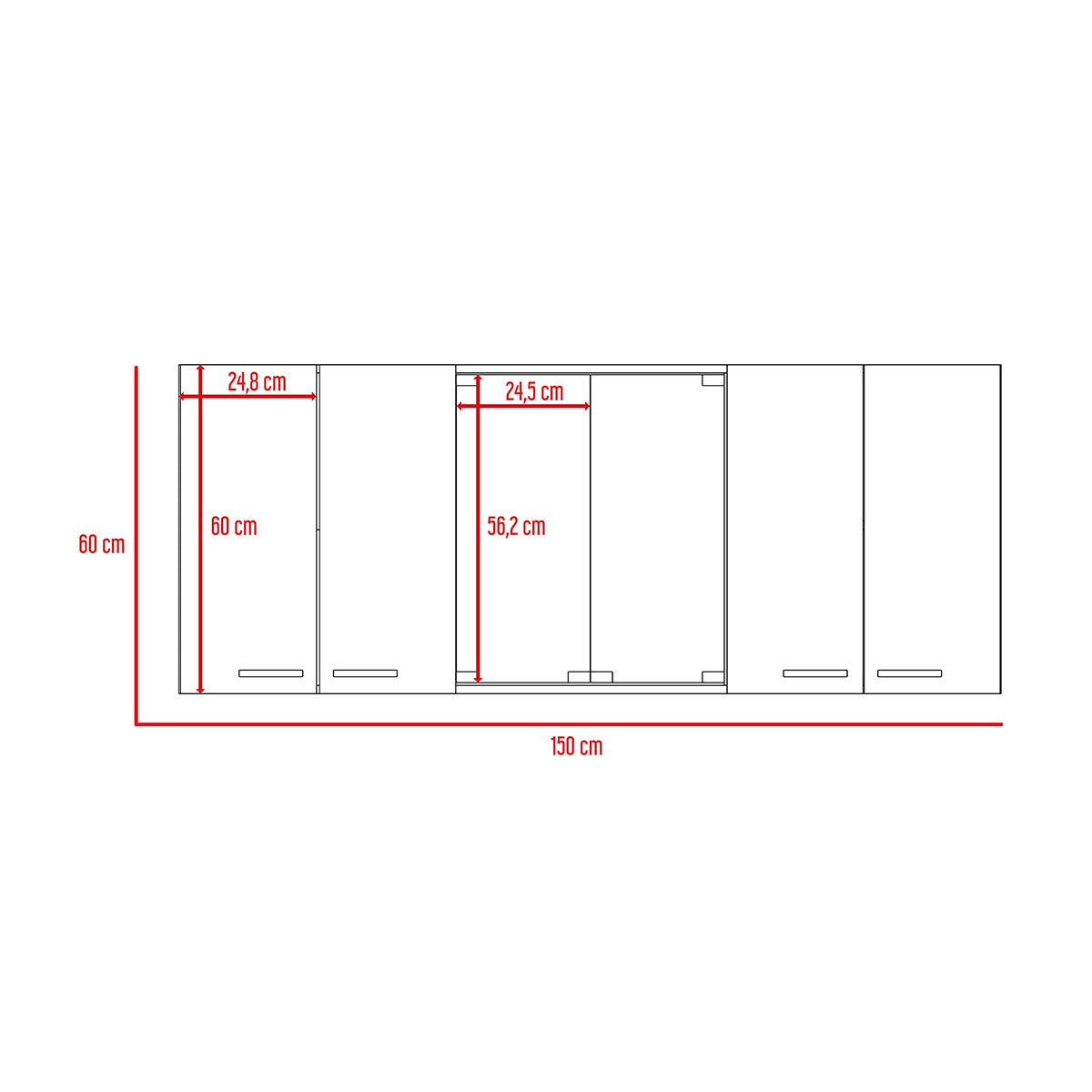 Gabinete de Pared 150 Vidrio