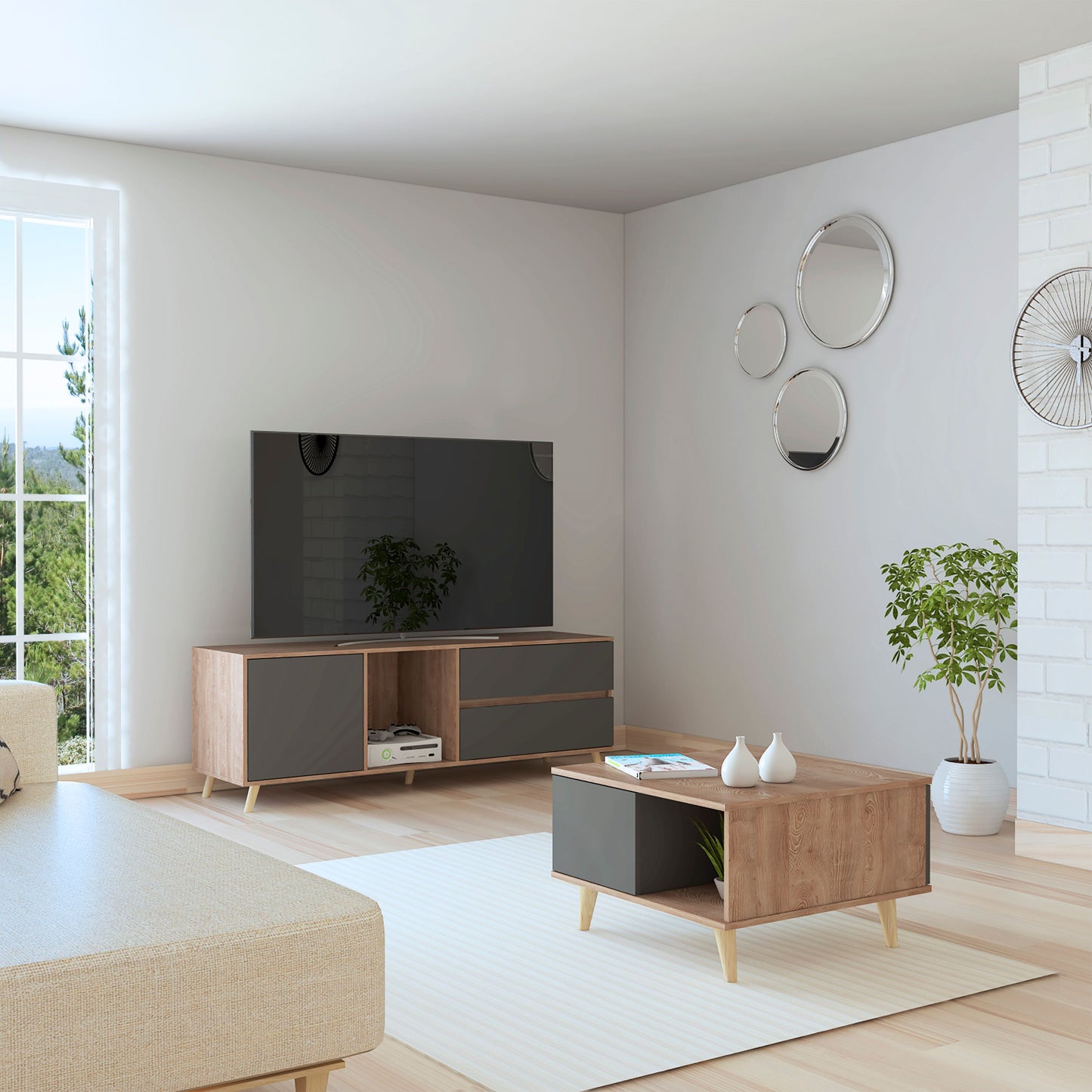 Combo Rack Tv + Mesa de centro Salem