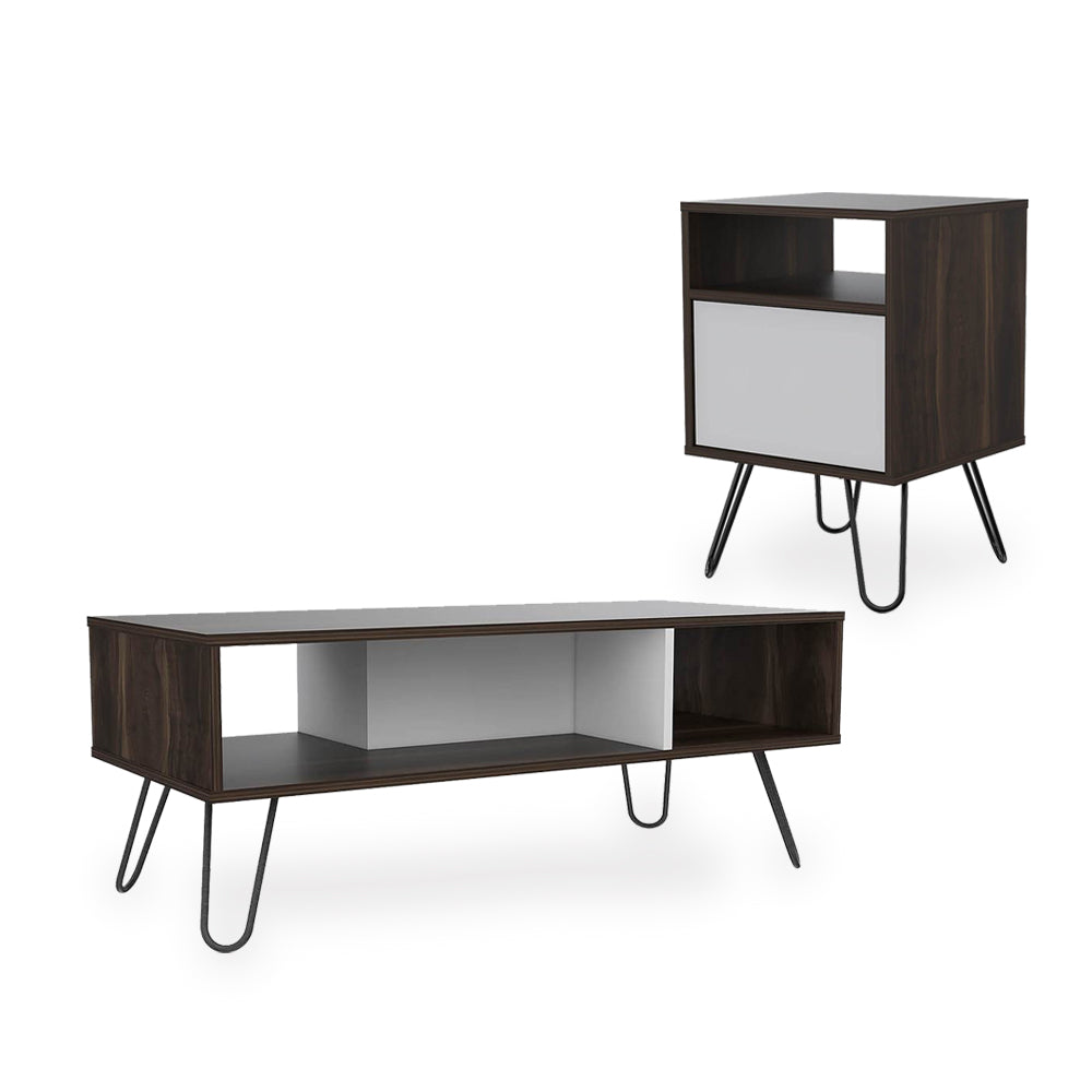 Combo Mesa auxiliar Vassel + Mesa de Centro