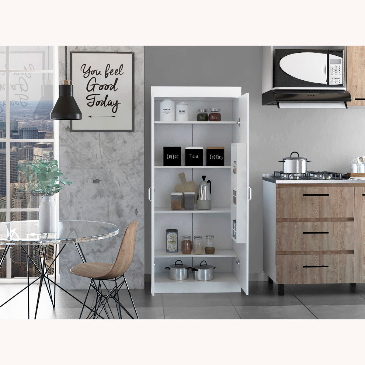 Mueble Alacena Armable modelo Varese, color Blanco