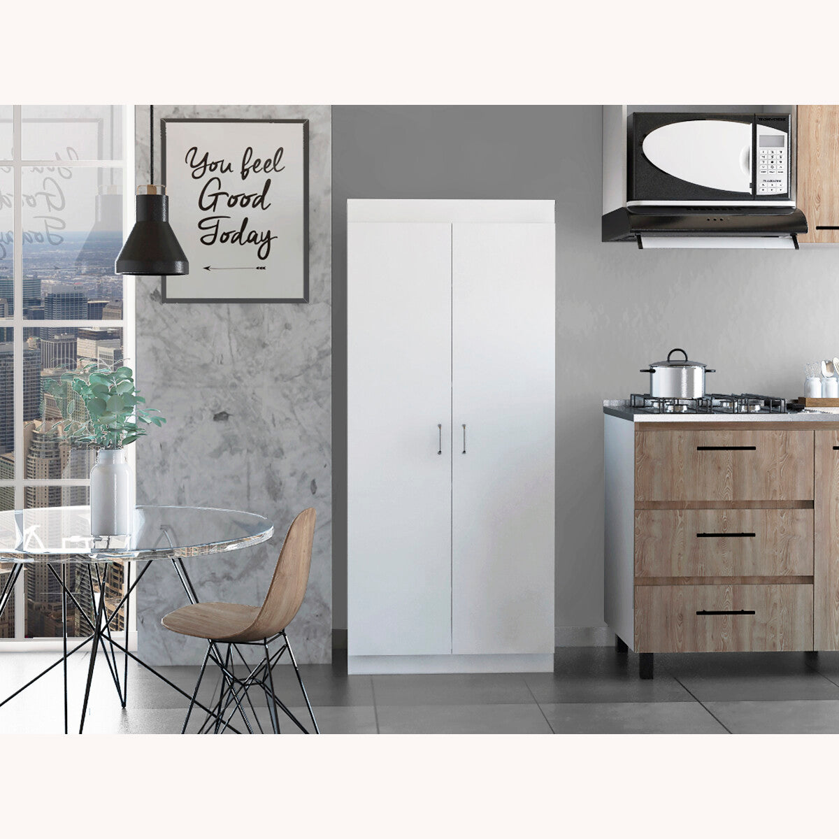 Mueble Alacena Armable modelo Varese, color Blanco