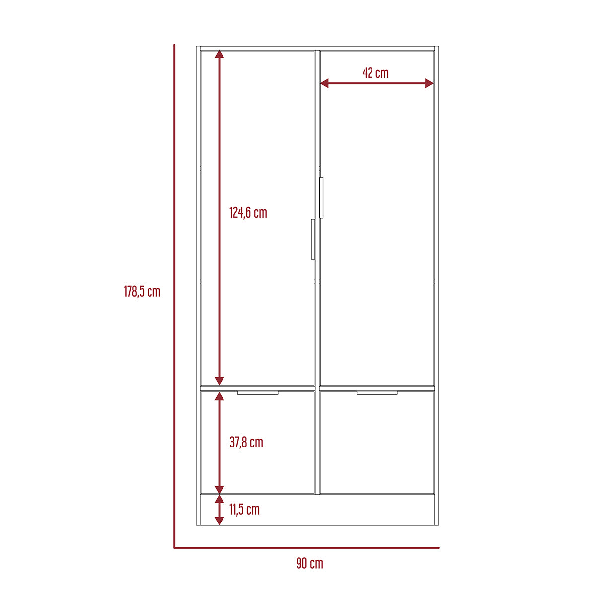 Storage High Cabinet 2 cajones