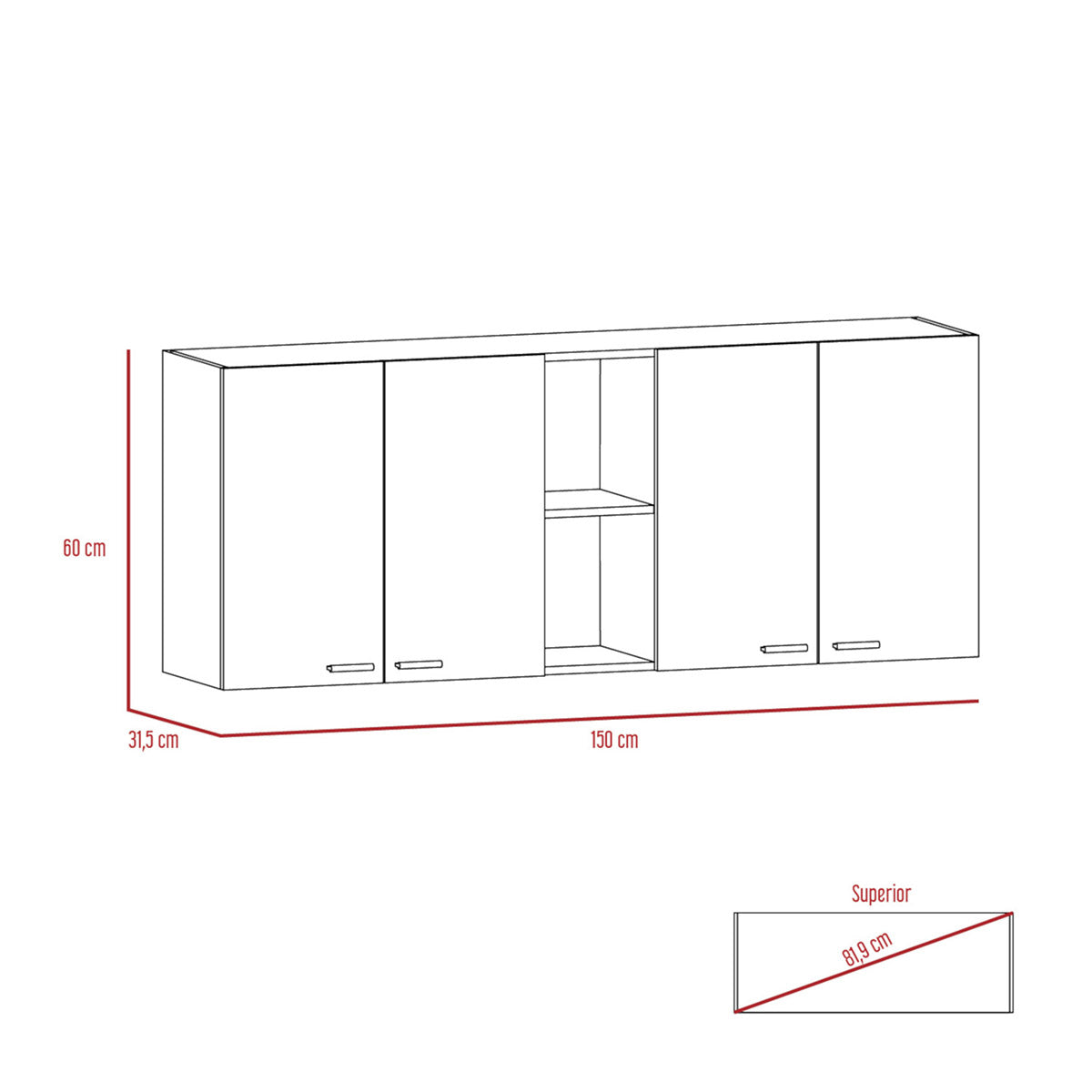 Gabinete de Pared Portofino 150